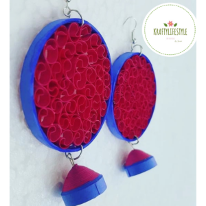 Red Purple Netted Earring