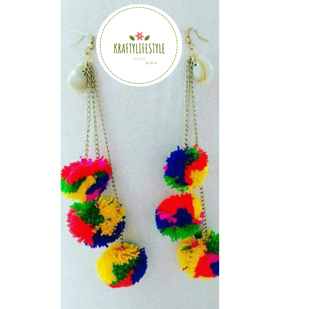 small single color pom pom earrings – Titina Accessories