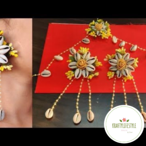 Seashell Maang Tikka with Earrings