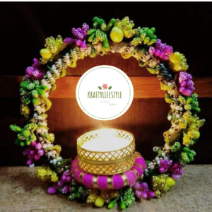 Round Floral Diya