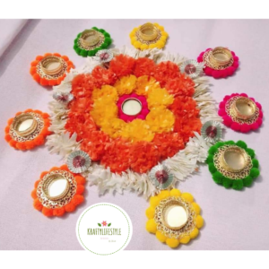 Round Pom Pom & Marigold Rangoli