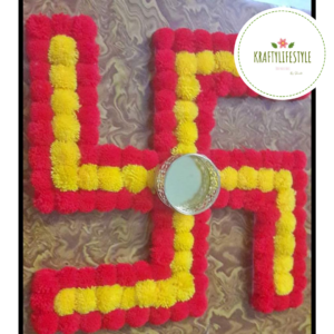 Swastik Pom Pom Rangoli