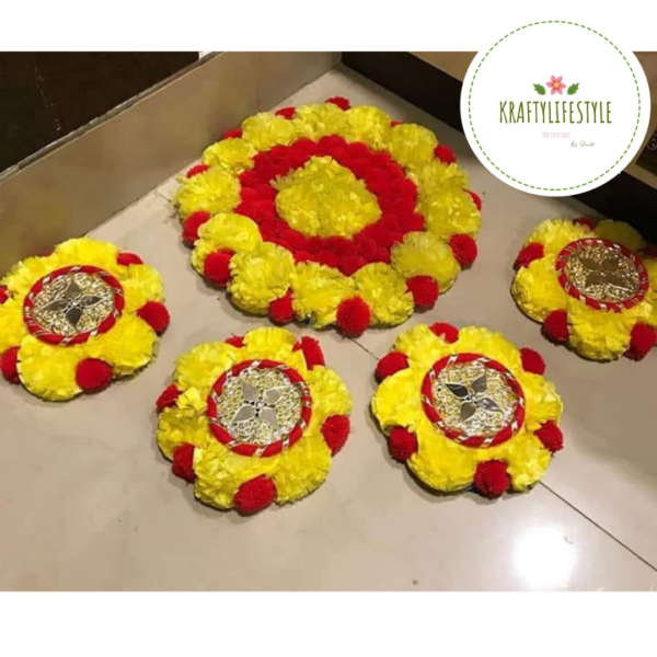 Round Marigold Rangoli