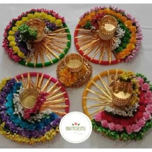 Wheel with Artificial Flower Rangoli