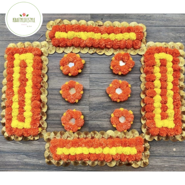 Marigold Flower Rangoli Set