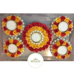 Yellow & Red Rose Rangoli