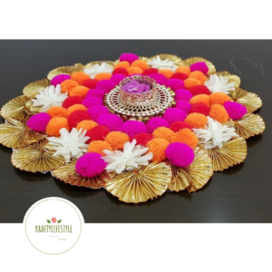 Gota & Pom Pom Round Rangoli