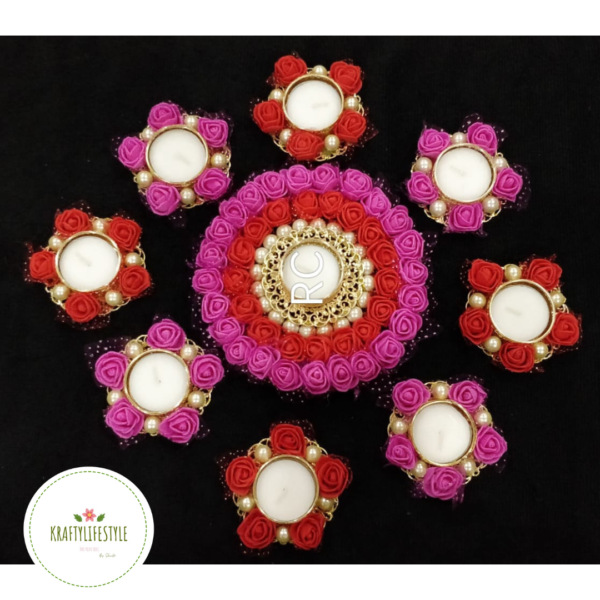 Pink Pom Pom Rangoli