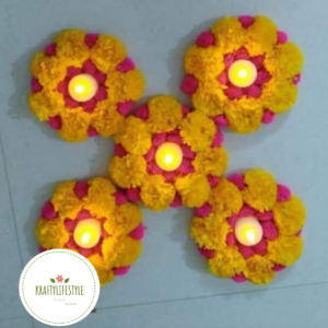 Basic Marigold Rangoli