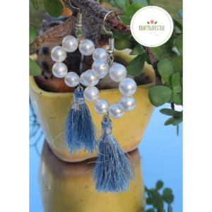 Grey Tassel Earring