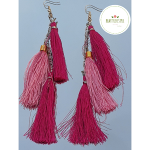 Pink Tassel Earrings