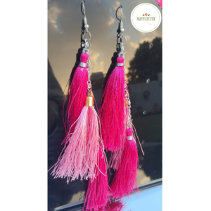 Pink Tassel Earrings