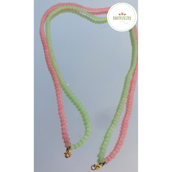 Baby Pink & Green Mask Chain - Image 3