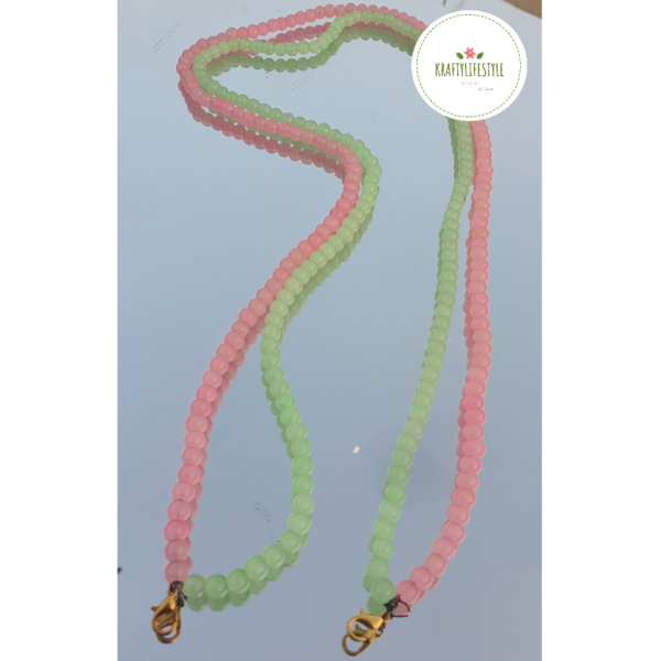 Baby Pink & Green Mask Chain