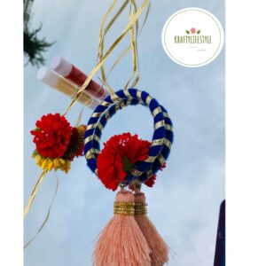 Red Floral Rakhi Set