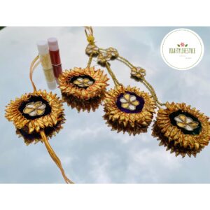 Velvet Gota Rakhi Set