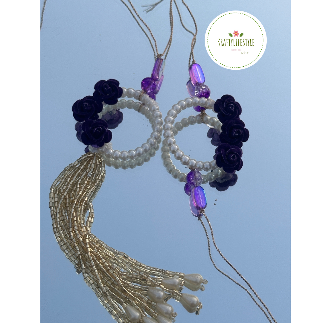 Purple Flower Rakhi Set