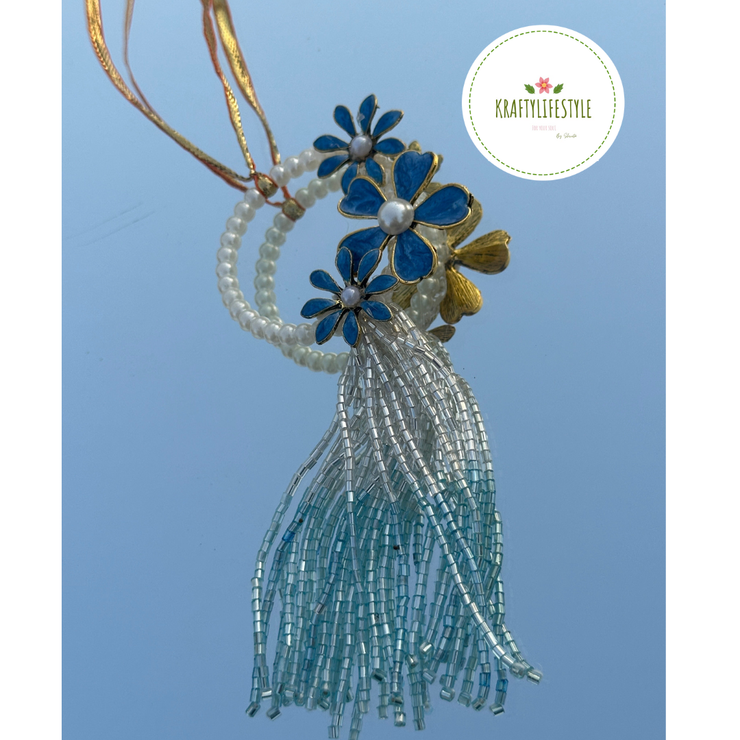 Blue Flower Lumba Rakhi